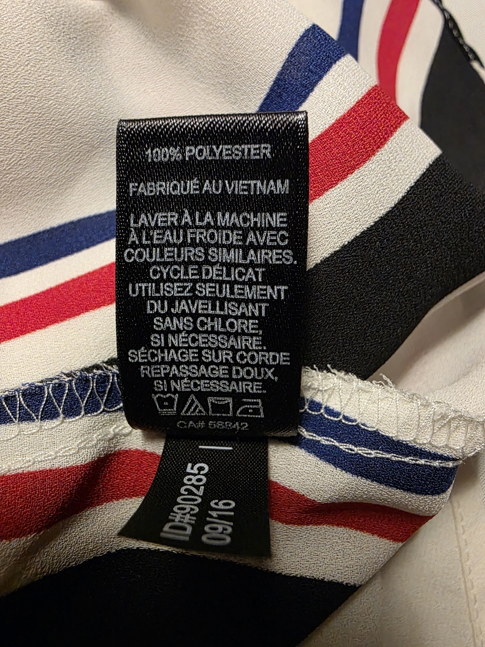 Express White Button-Down Shirt with Red, Navy & Black Stripes - Picture 6 of 10